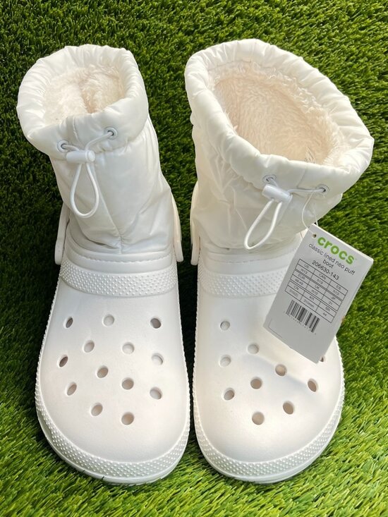 Crocs Classic Lined Neo Puff Mens Size 13 White Outdoor Pull On Boots Shoes main image 9
